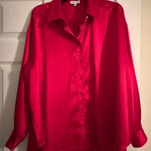 Gianni Bini Scarlet Satin Blouse